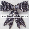 beadjewelrymaking Beaded Ribbon Bow Brooch